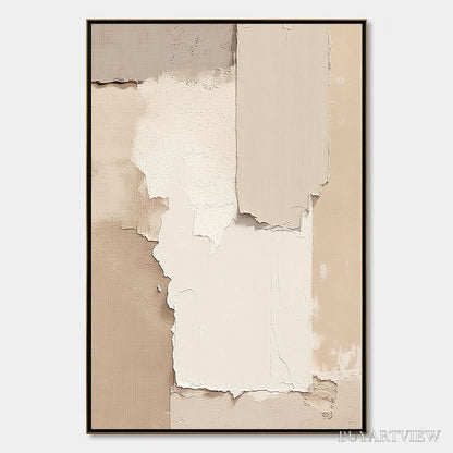 BUYARTVIEW Strata – Textured Neutral Abstract Wabi Sabi - image 1