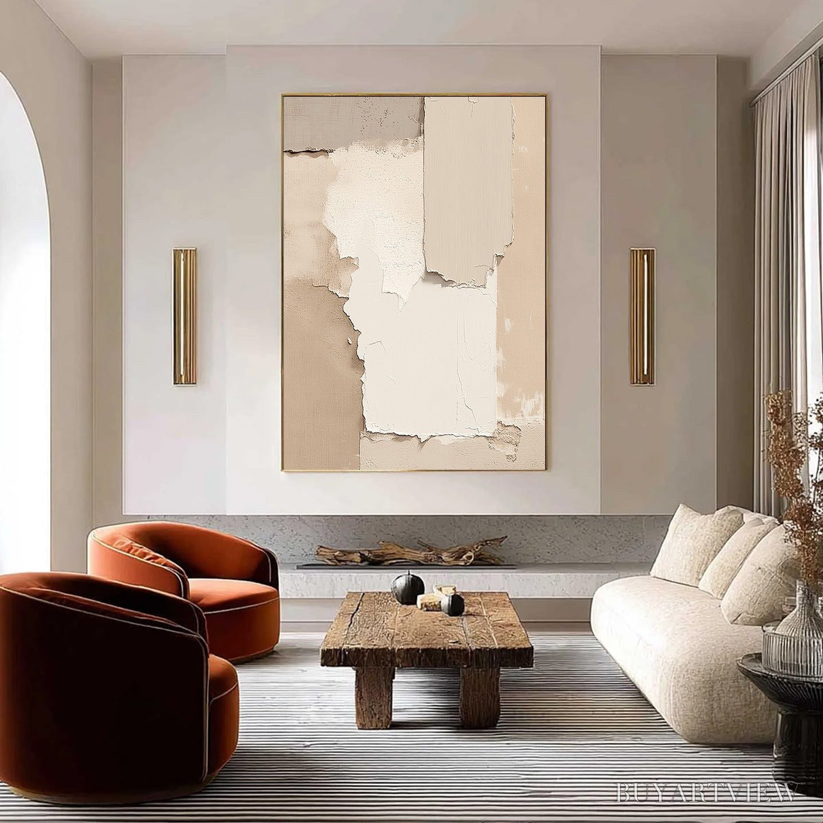 BUYARTVIEW Strata – Textured Neutral Abstract Wabi Sabi - image 2