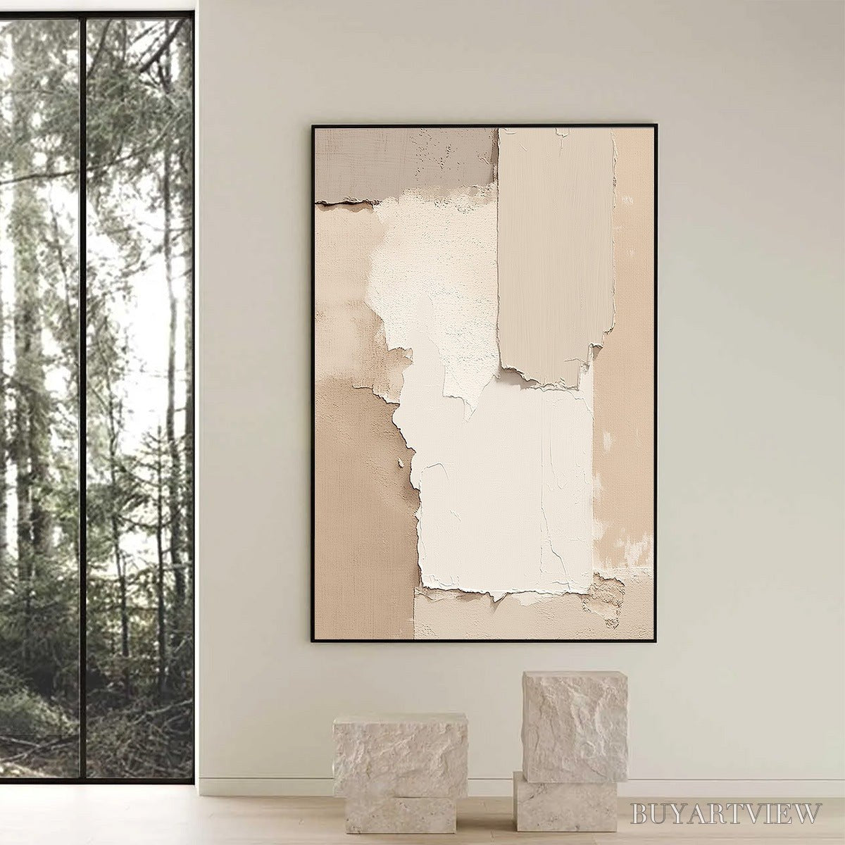 BUYARTVIEW Strata – Textured Neutral Abstract Wabi Sabi - image 6