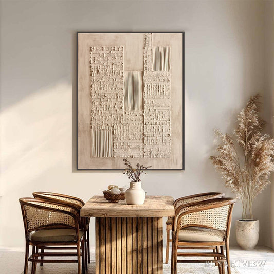 BUYARTVIEW Urban Relic – Textured Minimalist Abstract Painting in Neutral Beige Tones - image 2