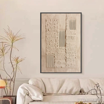 BUYARTVIEW Urban Relic – Textured Minimalist Abstract Painting in Neutral Beige Tones - image 6