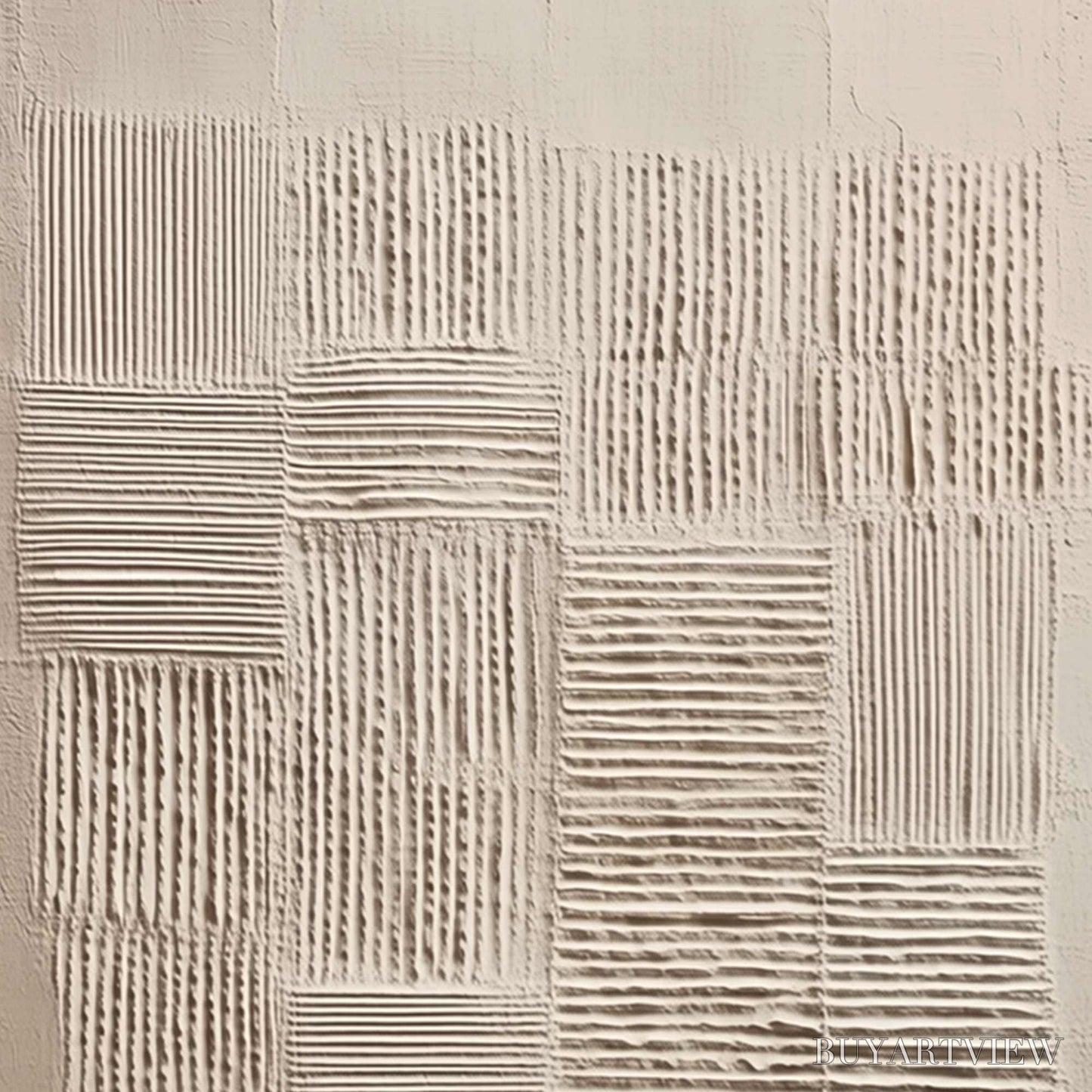 BUYARTVIEW Urban Grid – Textured Beige Minimalist Abstract Wabi Sabi - image 3