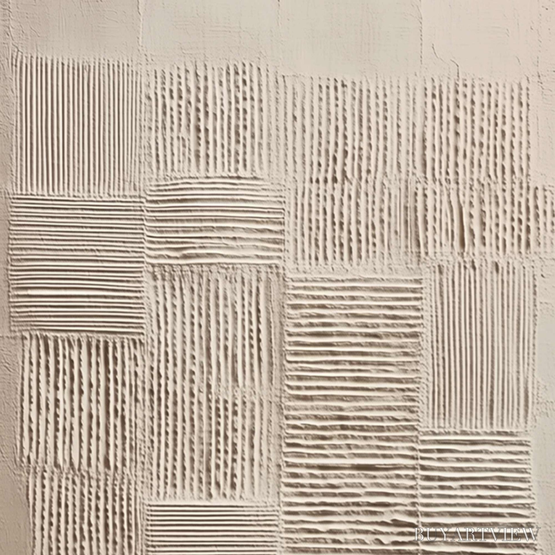 BUYARTVIEW Urban Grid – Textured Beige Minimalist Abstract Wabi Sabi - image 3