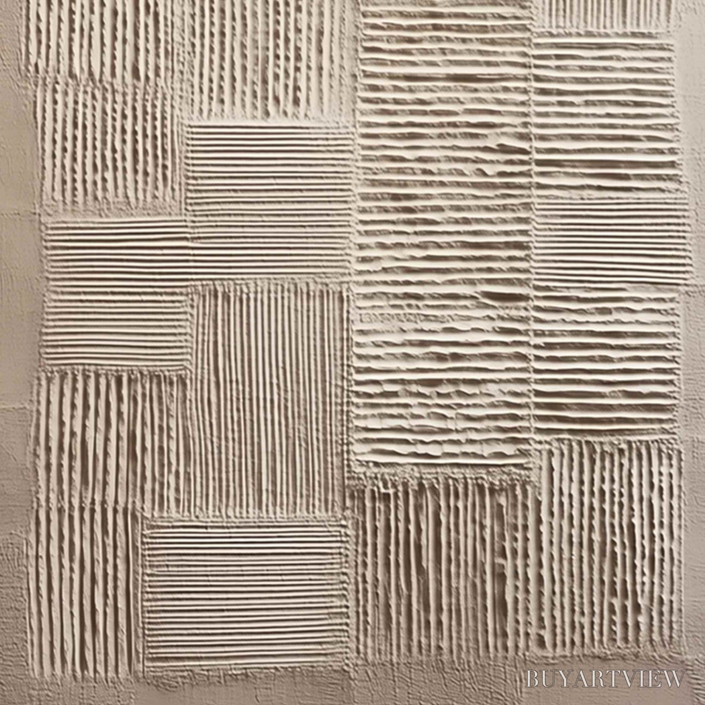 BUYARTVIEW Urban Grid – Textured Beige Minimalist Abstract Wabi Sabi - image 5