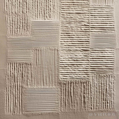 BUYARTVIEW Urban Grid – Textured Beige Minimalist Abstract Wabi Sabi - image 5