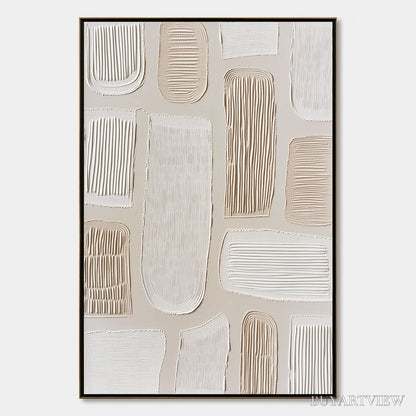 BUYARTVIEW Terraforms – Textured Wabi Sabi Abstract Painting in Neutral Tones - image 1