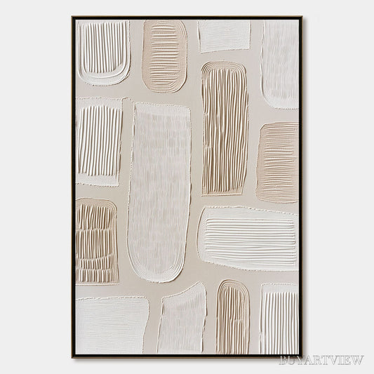 BUYARTVIEW Terraforms – Textured Wabi Sabi Abstract Painting in Neutral Tones - image 1