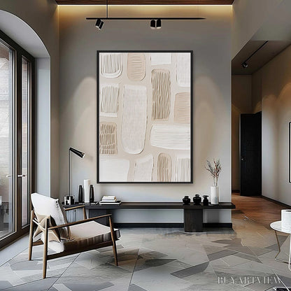 BUYARTVIEW Terraforms – Textured Wabi Sabi Abstract Painting in Neutral Tones - image 2