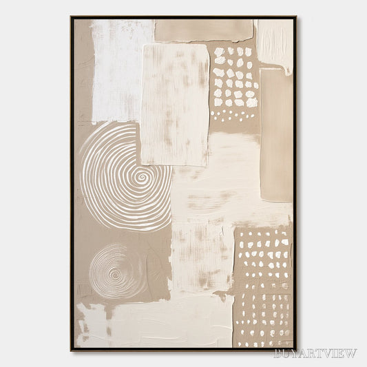 BUYARTVIEW Zenith – Textured Wabi-Sabi Abstract Painting in Neutral Tones - image 1
