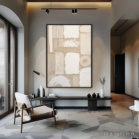 BUYARTVIEW Terraforms – Textured Wabi-Sabi Abstract Painting in Neutral Tones - image 2