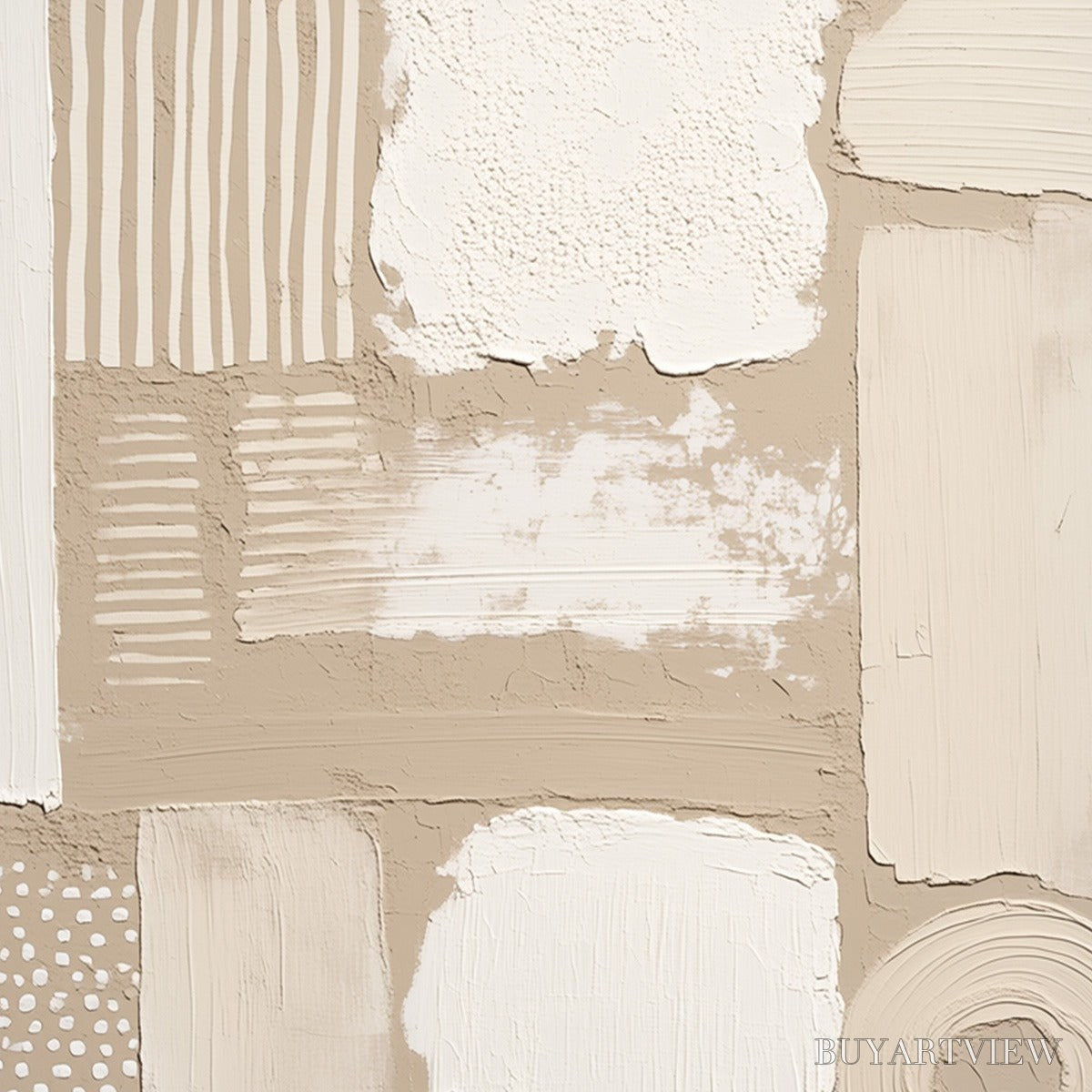 BUYARTVIEW Terraforms – Textured Wabi-Sabi Abstract Painting in Neutral Tones - image 3