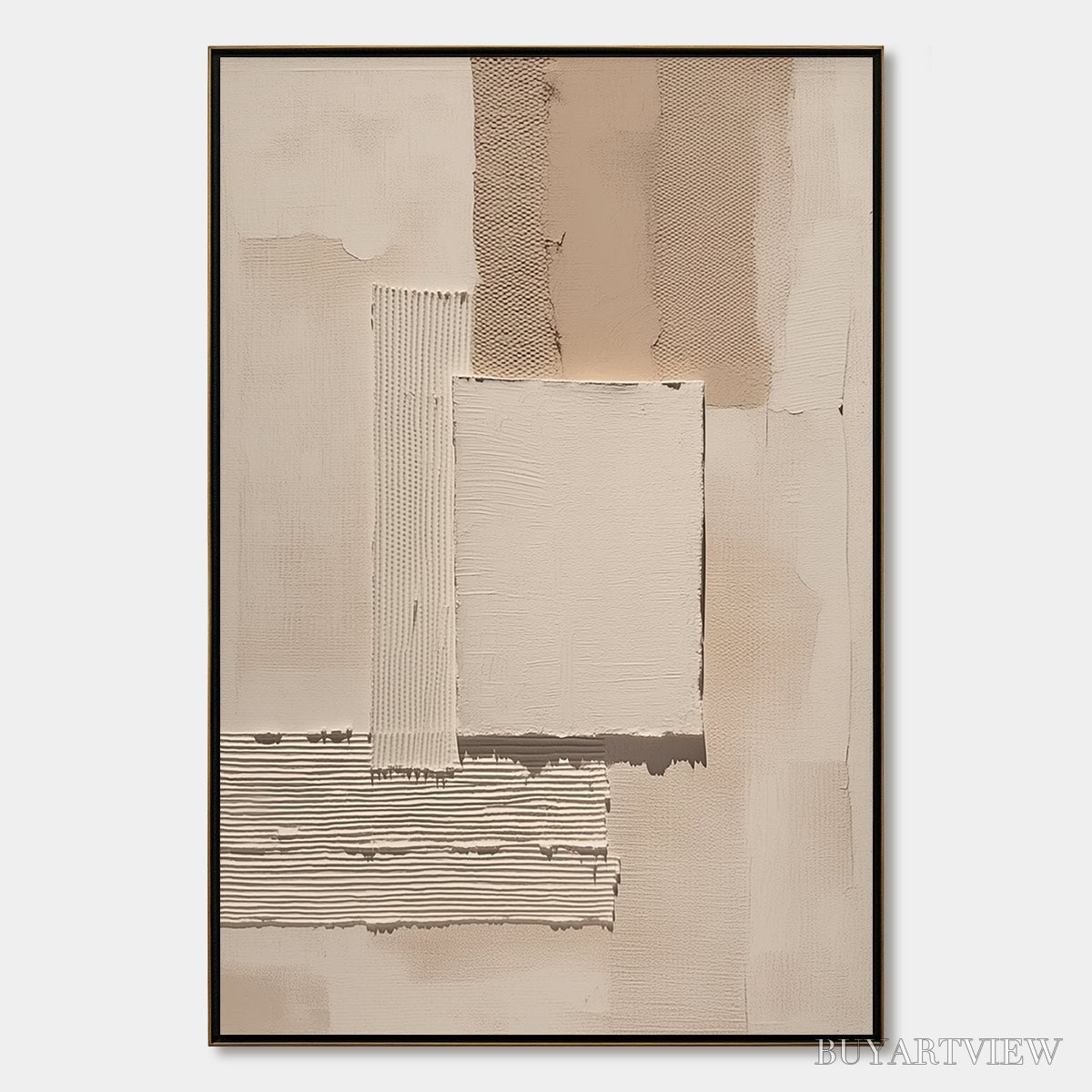 BUYARTVIEW Terra Forma – Textured Wabi Sabi Abstract Beige - image 1