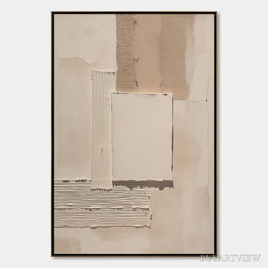 BUYARTVIEW Terra Forma – Textured Wabi Sabi Abstract Beige - image 1
