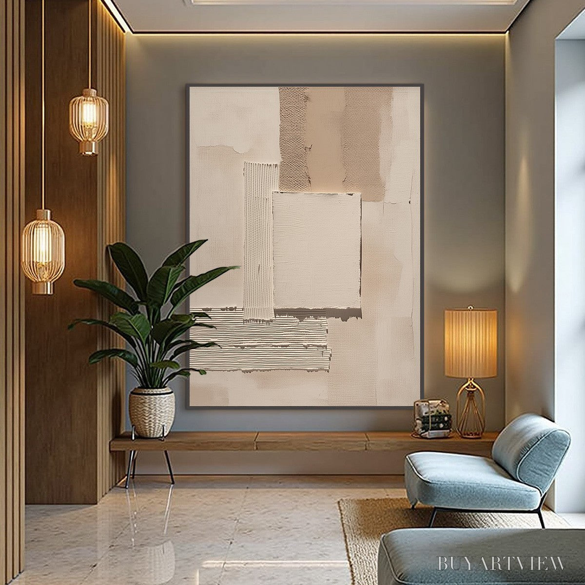 BUYARTVIEW Terra Forma – Textured Wabi Sabi Abstract Beige - image 4