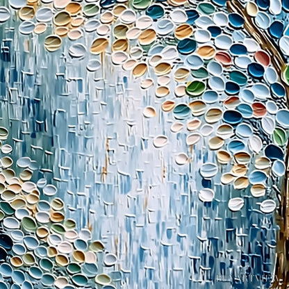 BUYARTVIEW Mosaic Rain – Heavily Textured Impasto Tree of Life Painting - image 5