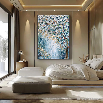 BUYARTVIEW Mosaic Rain – Heavily Textured Impasto Tree of Life Painting - image 6