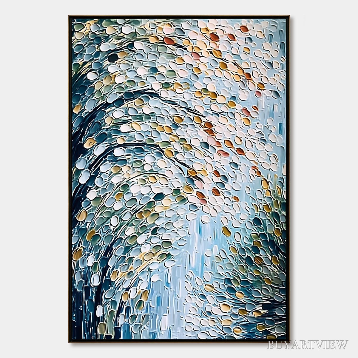 BUYARTVIEW Cascading Petals – Heavy Texture Abstract Tree Impasto Painting - image 1