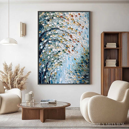 BUYARTVIEW Cascading Petals – Heavy Texture Abstract Tree Impasto Painting - image 2