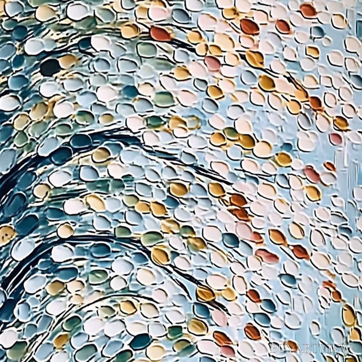BUYARTVIEW Cascading Petals – Heavy Texture Abstract Tree Impasto Painting - image 3