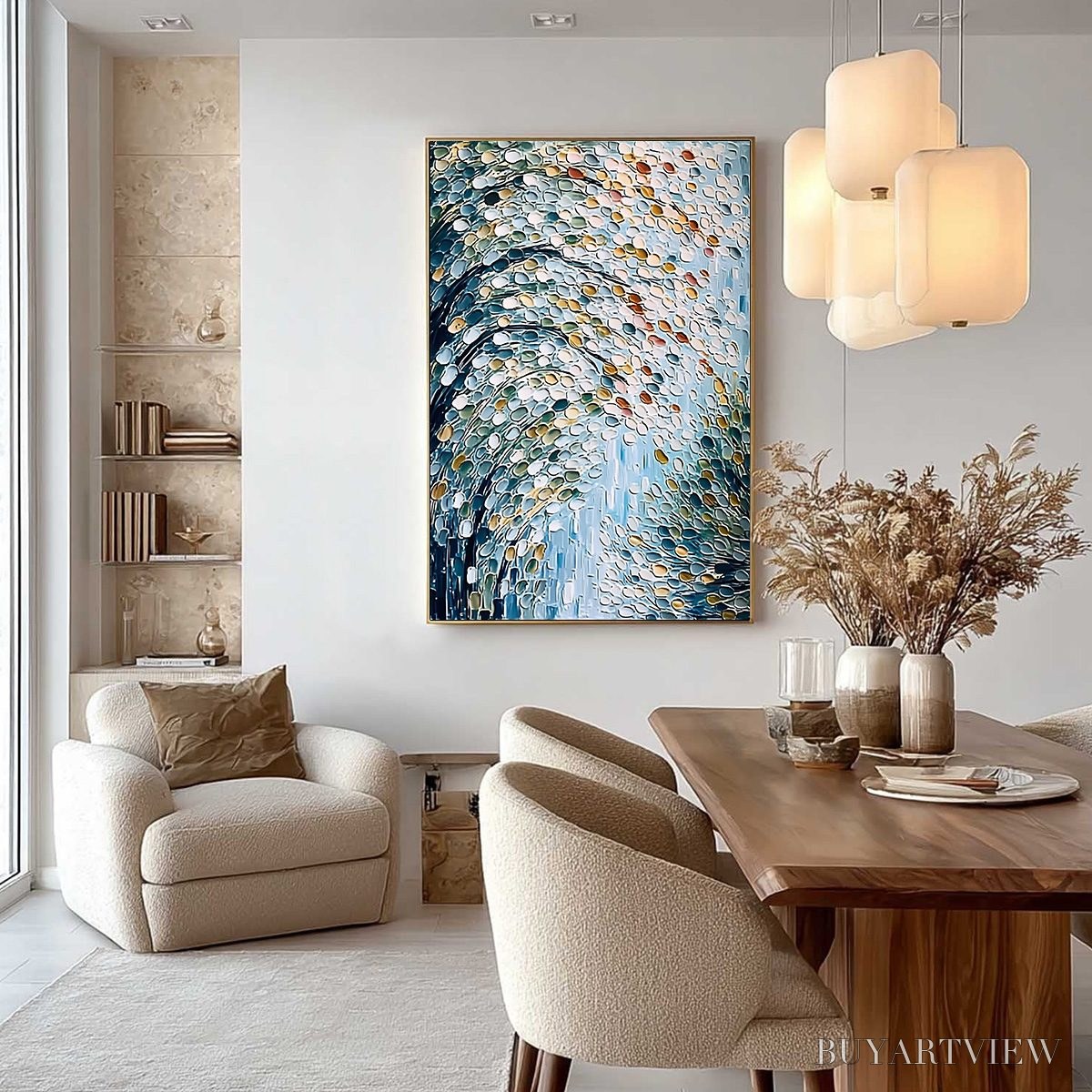 BUYARTVIEW Cascading Petals – Heavy Texture Abstract Tree Impasto Painting - image 4