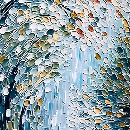 BUYARTVIEW Cascading Petals – Heavy Texture Abstract Tree Impasto Painting - image 5