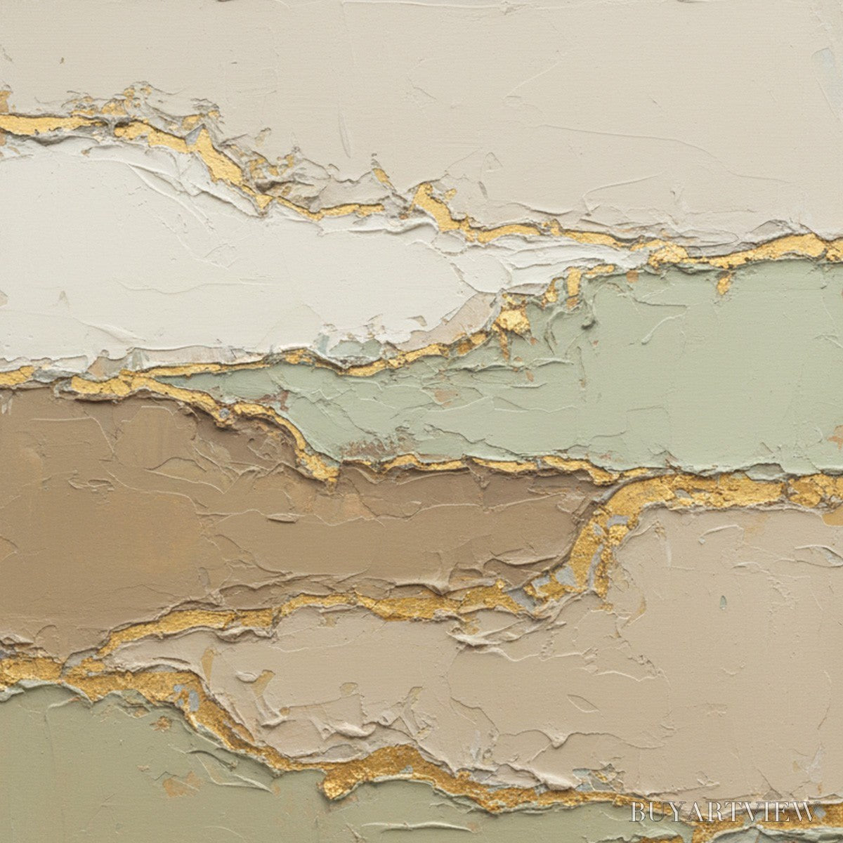 BUYARTVIEW Strata – Textured Wabi Sabi Abstract Landscape Painting - image 3