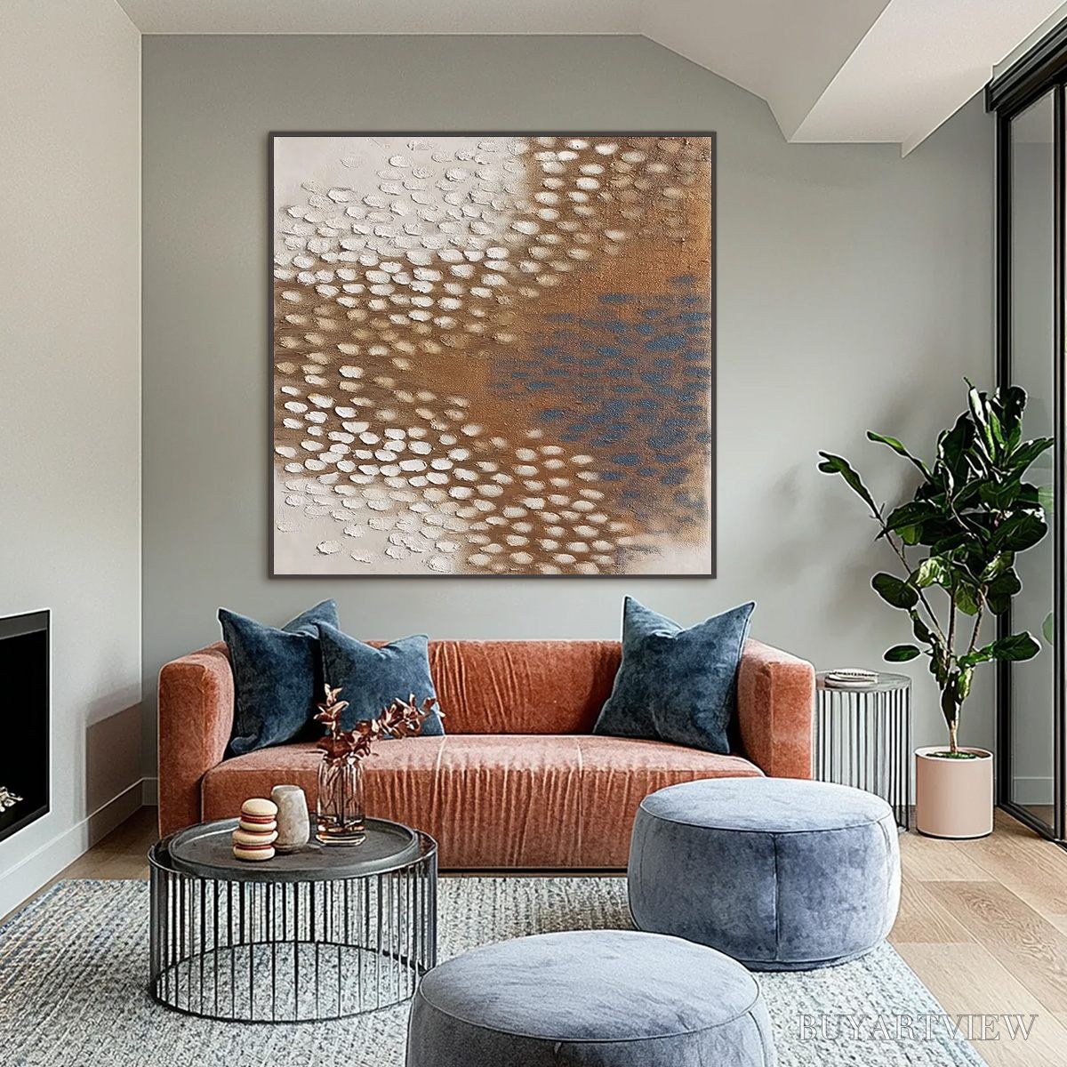 BUYARTVIEW Terra Rhythm – Heavily Textured Wabi Sabi Abstract Painting - image 2