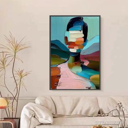 BUYARTVIEW Mosaic of Being – Colorful Abstract Impasto Portrait - image 2