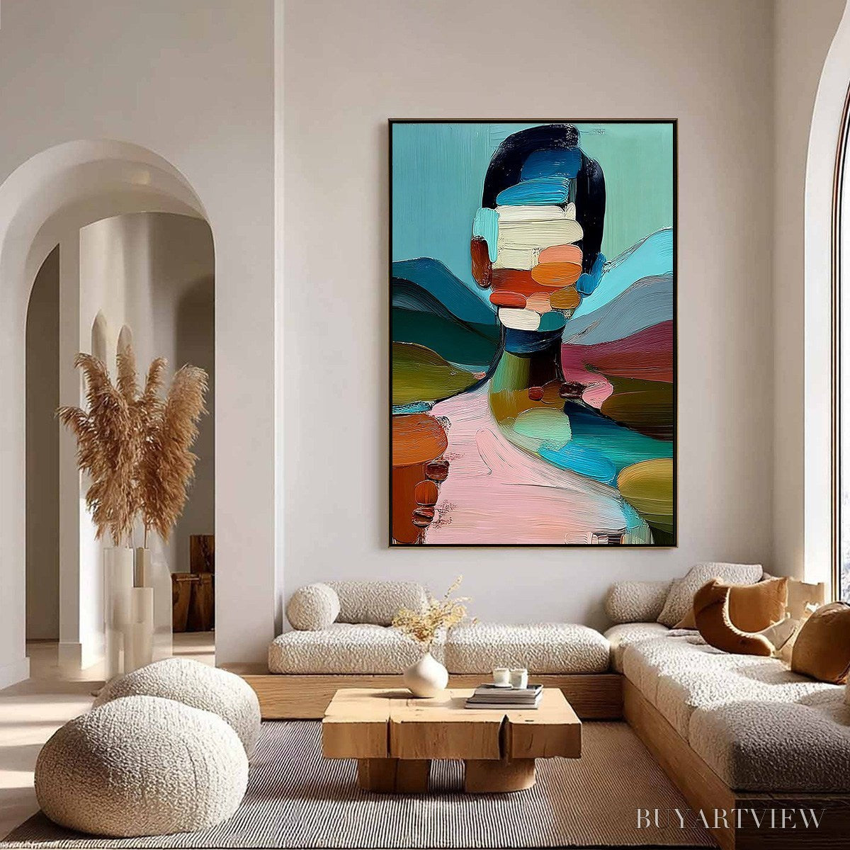 BUYARTVIEW Mosaic of Being – Colorful Abstract Impasto Portrait - image 4