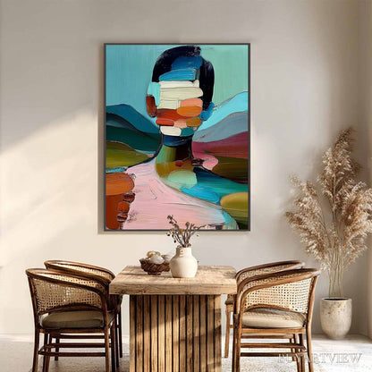 BUYARTVIEW Mosaic of Being – Colorful Abstract Impasto Portrait - image 6