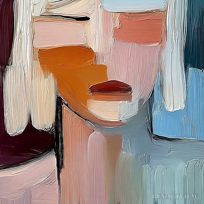 BUYARTVIEW Inward Gaze – Expressive Abstract Portrait Oil Painting with Textured Brushstrokes - image 5