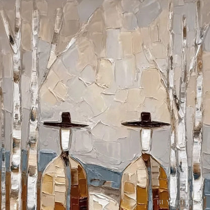BUYARTVIEW the Sojourners – Textured Palette Knife Painting of Figures in a Landscape - image 3