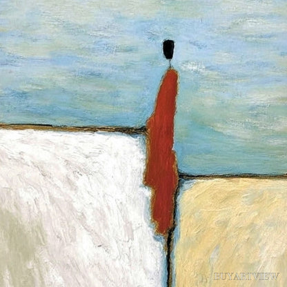 BUYARTVIEW the Watcher – Minimalist Figurative Abstract Textured Painting - image 3