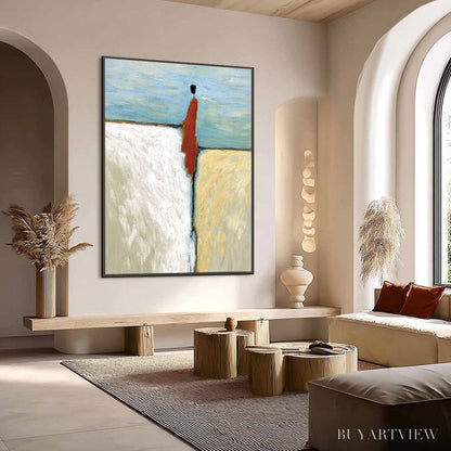 BUYARTVIEW the Watcher – Minimalist Figurative Abstract Textured Painting - image 4