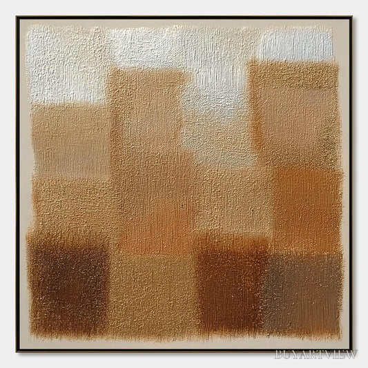 BUYARTVIEW Terra Firma – Textured Minimalist Abstract Painting in Earth Tones - image 1