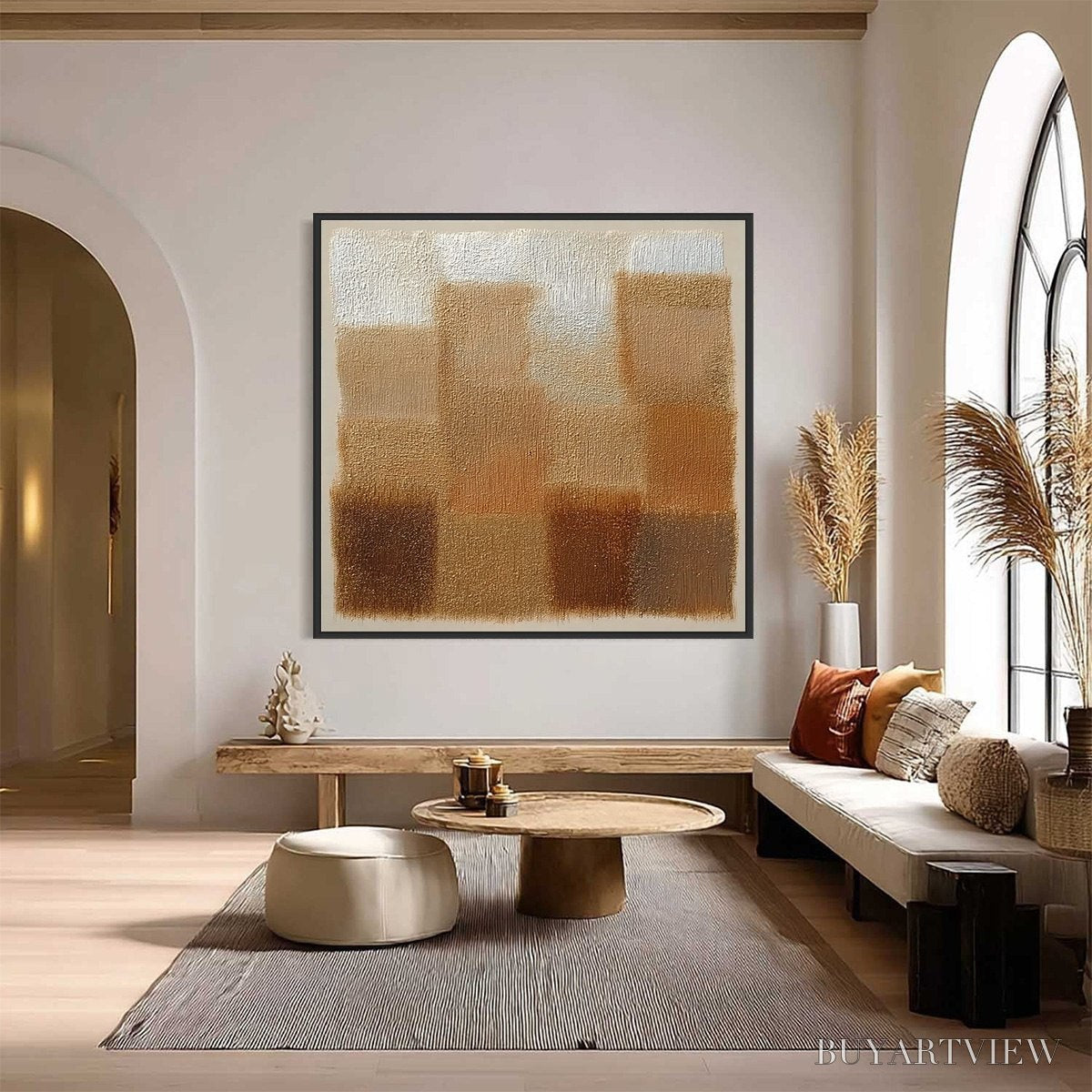 BUYARTVIEW Terra Firma – Textured Minimalist Abstract Painting in Earth Tones - image 2