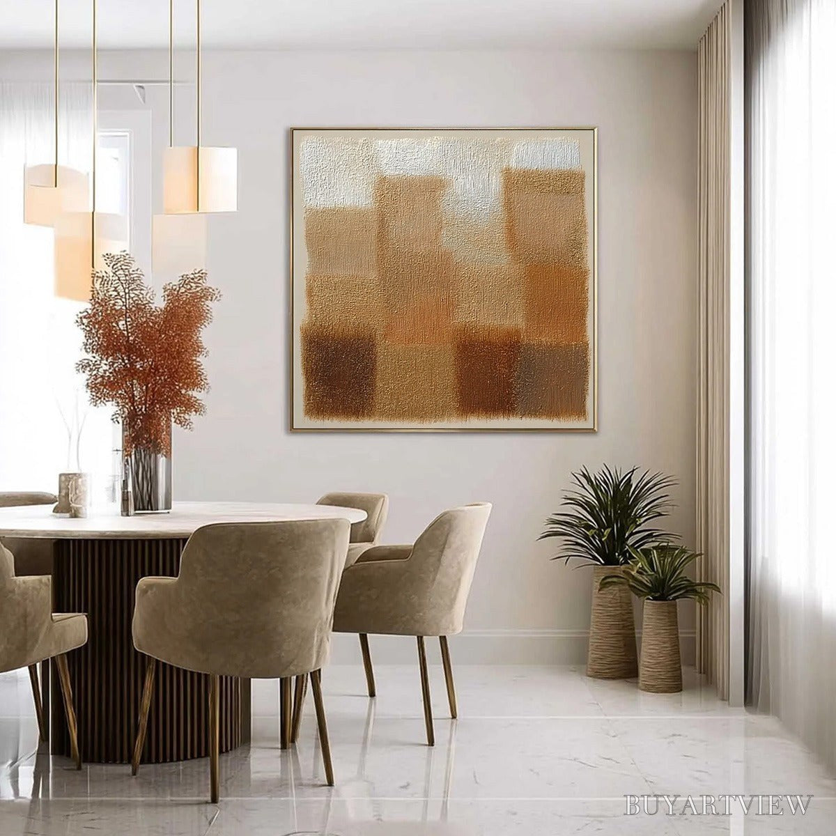 BUYARTVIEW Terra Firma – Textured Minimalist Abstract Painting in Earth Tones - image 6