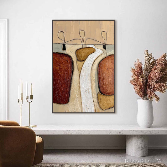 BUYARTVIEW the Passage – Textured Wabi Sabi Abstract Earth Tone Painting - image 2