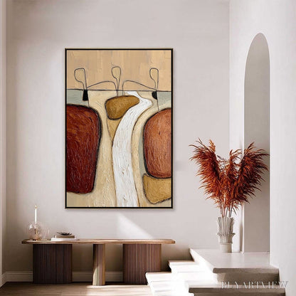 BUYARTVIEW the Passage – Textured Wabi Sabi Abstract Earth Tone Painting - image 4