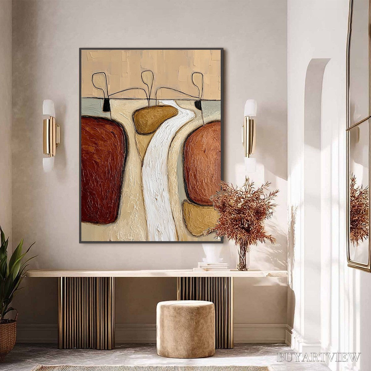 BUYARTVIEW the Passage – Textured Wabi Sabi Abstract Earth Tone Painting - image 6
