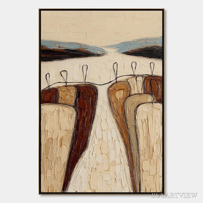 BUYARTVIEW the Gathering – Textured Wabi Sabi Abstract Landscape Painting - image 1