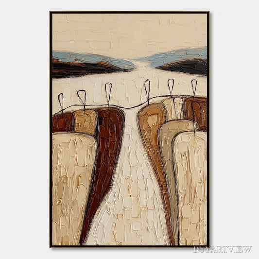 BUYARTVIEW the Gathering – Textured Wabi Sabi Abstract Landscape Painting - image 1