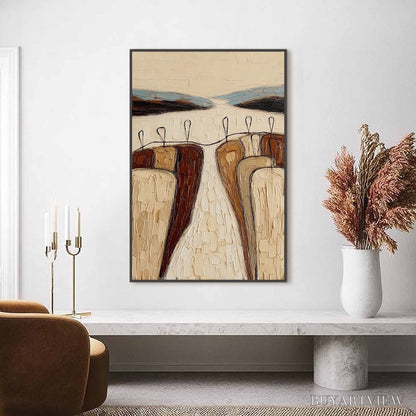 BUYARTVIEW the Gathering – Textured Wabi Sabi Abstract Landscape Painting - image 2