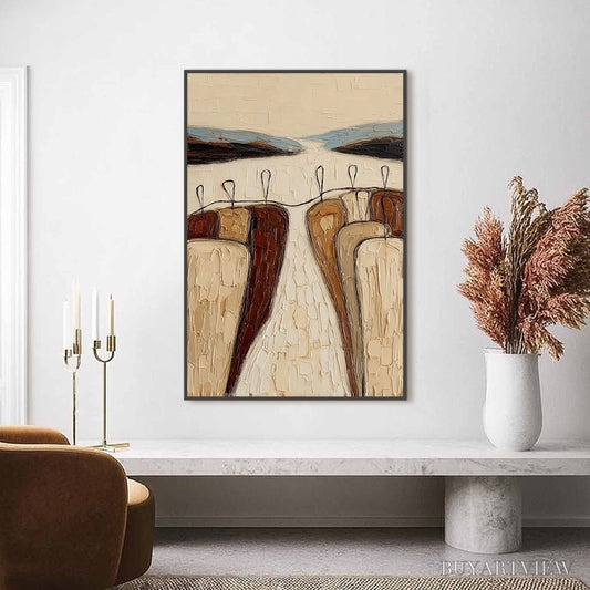 BUYARTVIEW the Gathering – Textured Wabi Sabi Abstract Landscape Painting - image 2
