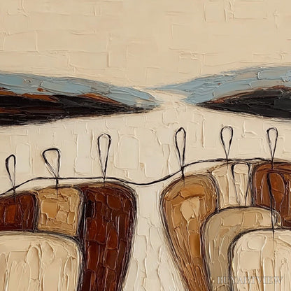 BUYARTVIEW the Gathering – Textured Wabi Sabi Abstract Landscape Painting - image 3