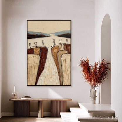 BUYARTVIEW the Gathering – Textured Wabi Sabi Abstract Landscape Painting - image 4