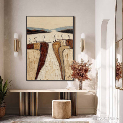 BUYARTVIEW the Gathering – Textured Wabi Sabi Abstract Landscape Painting - image 6