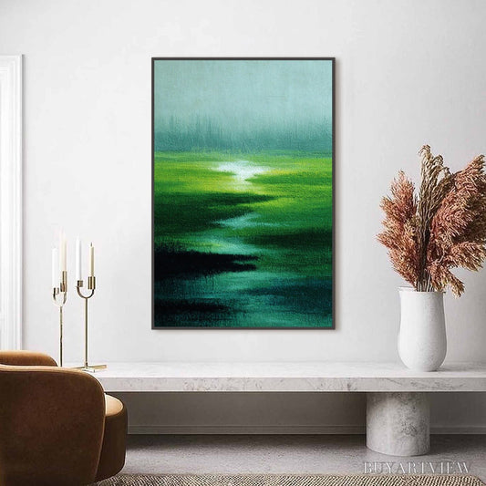 BUYARTVIEW Verdant Reverie – Abstract Green Landscape Oil Painting - image 2