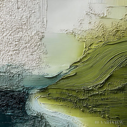 BUYARTVIEW Verdant Path – Textured Wabi Sabi Abstract Landscape Painting - image 3