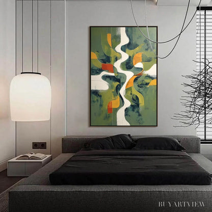 BUYARTVIEW Veridian Flow – Textured Modern Abstract Landscape Painting - image 4